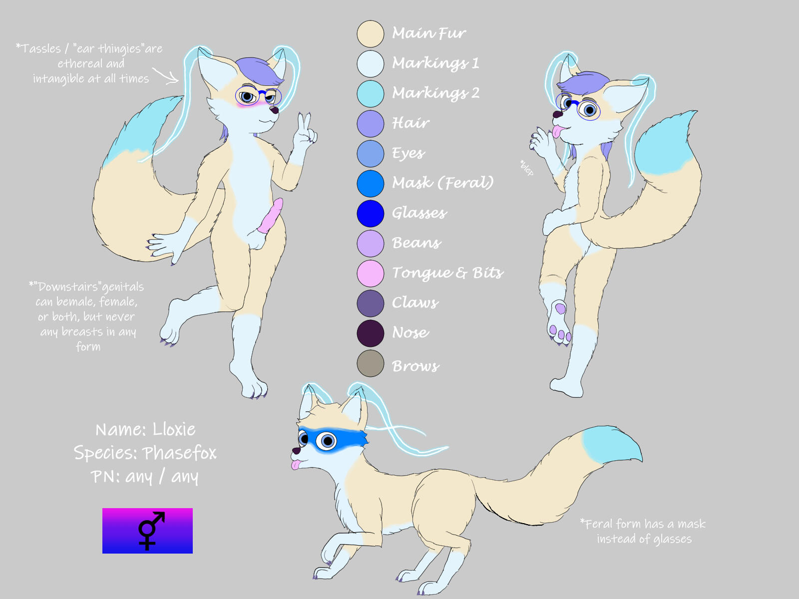 A cropped portrait of Lloxie the Phasefox